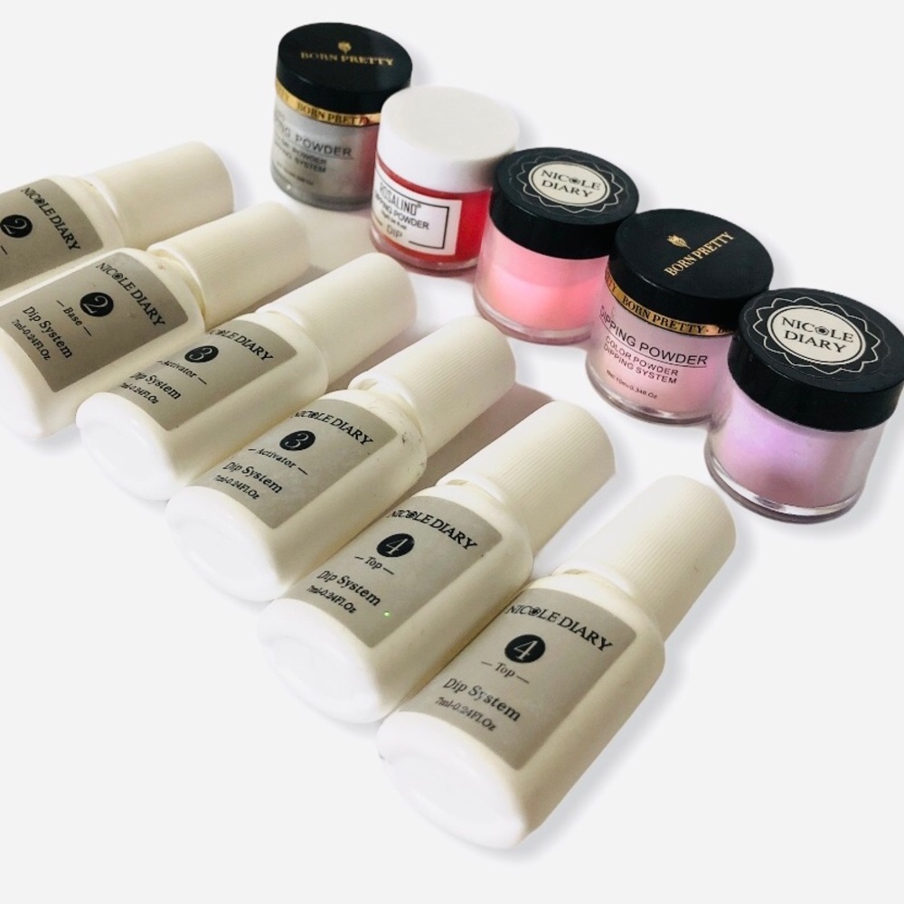 Dip powder nail kit 5 colors base activator top